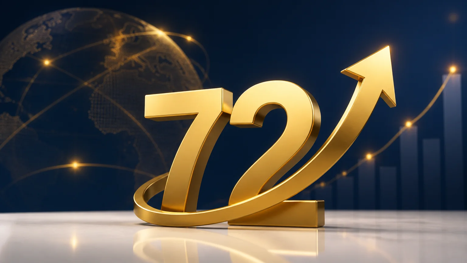 Rule of 72 investment doubling formula illustration with growth chart