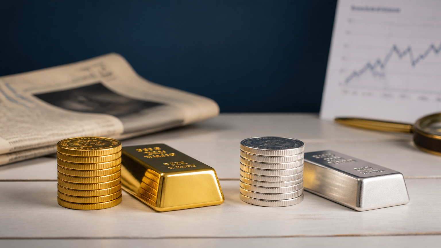 Gold and silver coins compared side by side representing investment choice in India