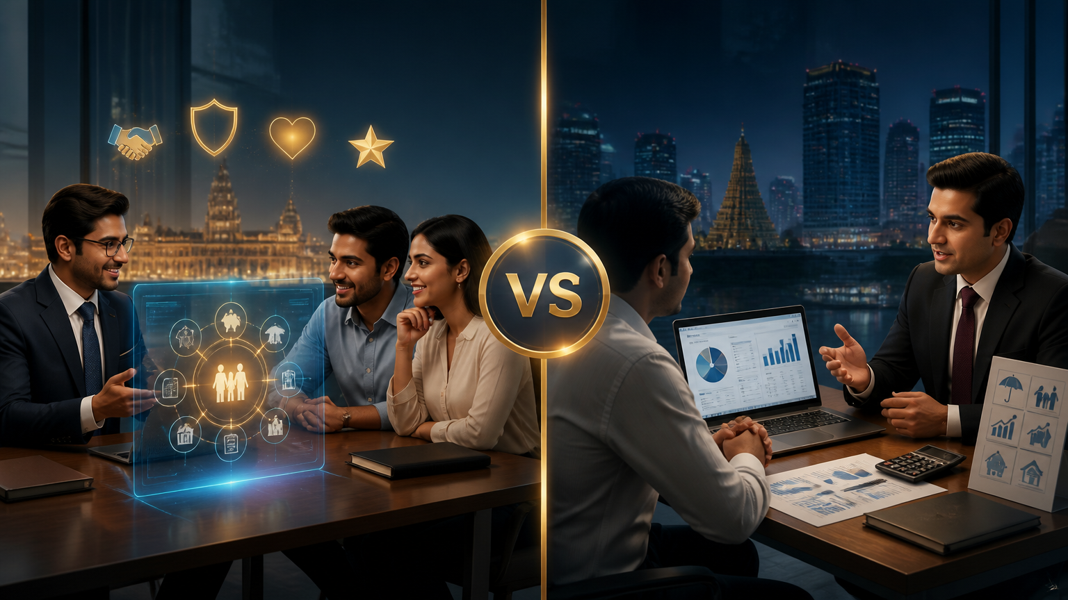Comparison between a fiduciary financial advisor and a financial planner in Chennai helping clients make informed financial decisions