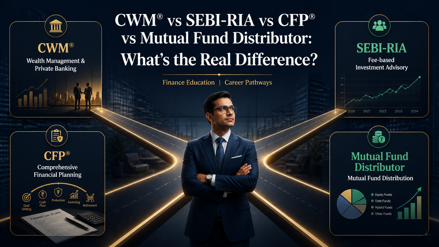 CWM vs SEBI-RIA vs CFP vs Mutual Fund Distributor comparison