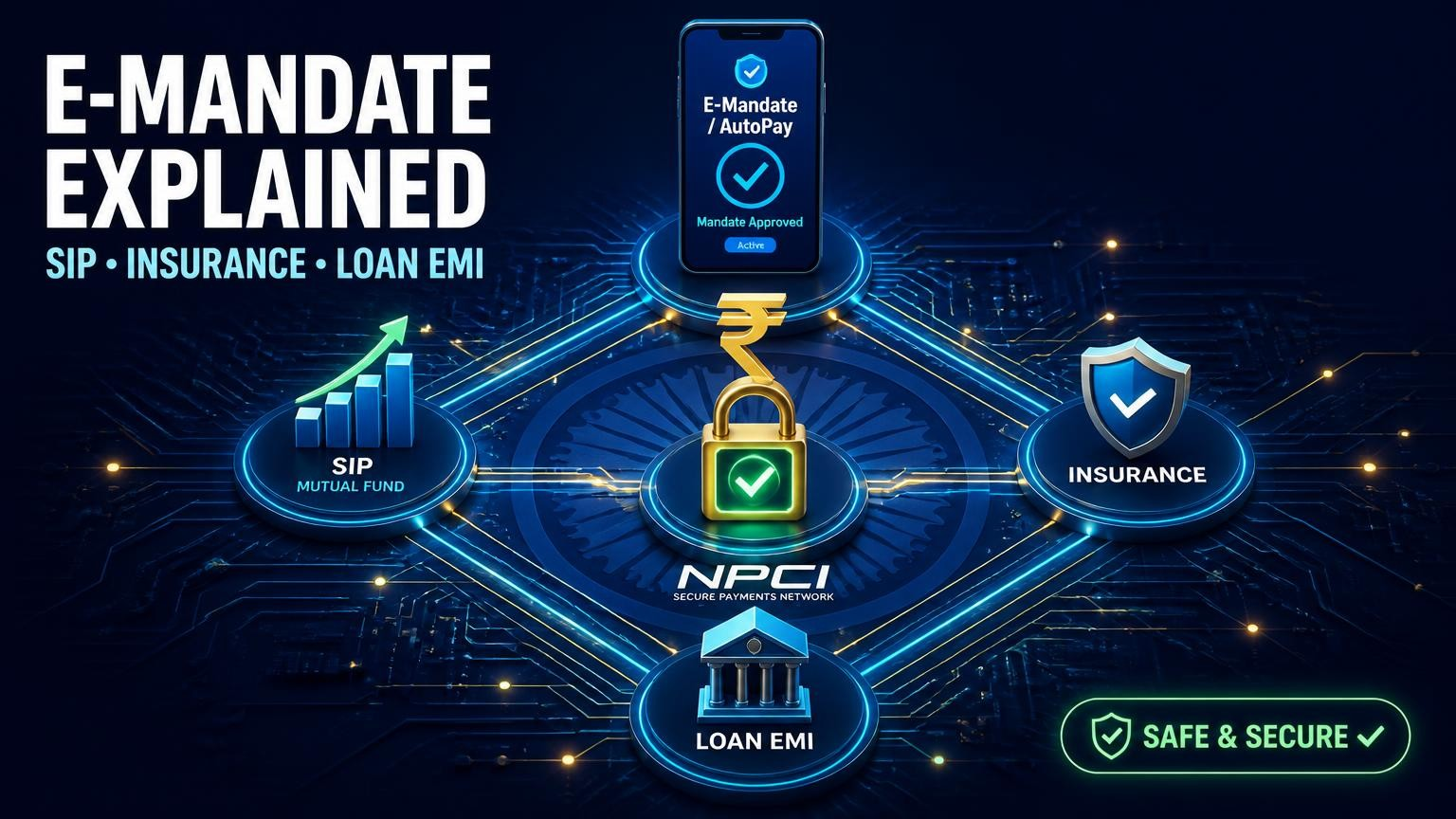 E-Mandate explained for SIP, insurance and loan EMI payments through secure digital payments