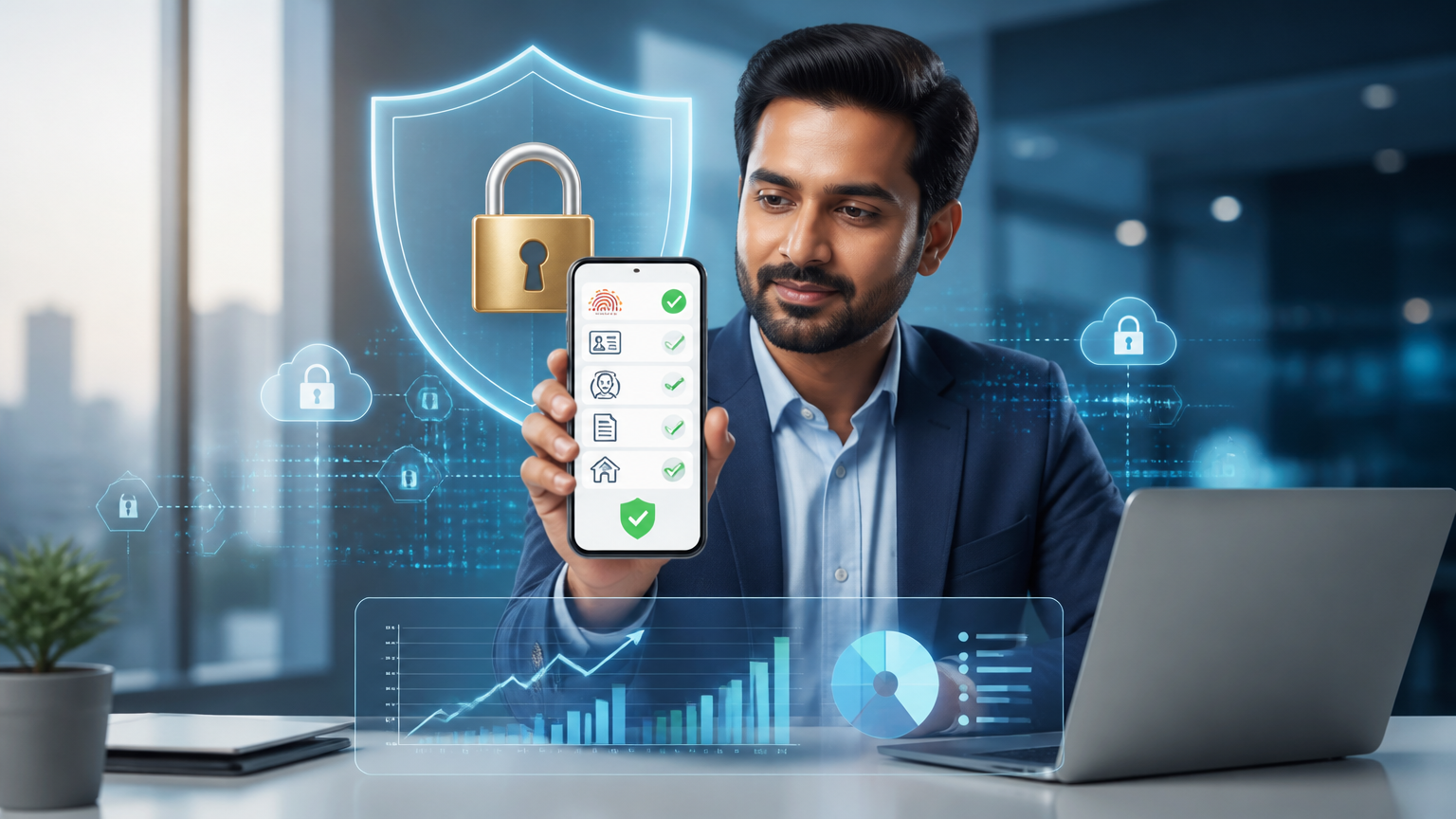 Indian investor completing Mutual Fund KYC verification online with secure identity verification and digital document authentication.