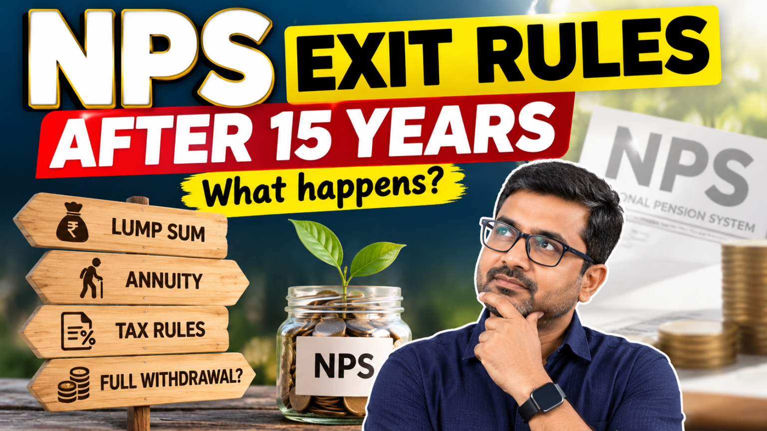 NPS Exit Rules After 15 Years – Understanding lump sum withdrawal, annuity, tax rules and withdrawal options under the National Pension System.