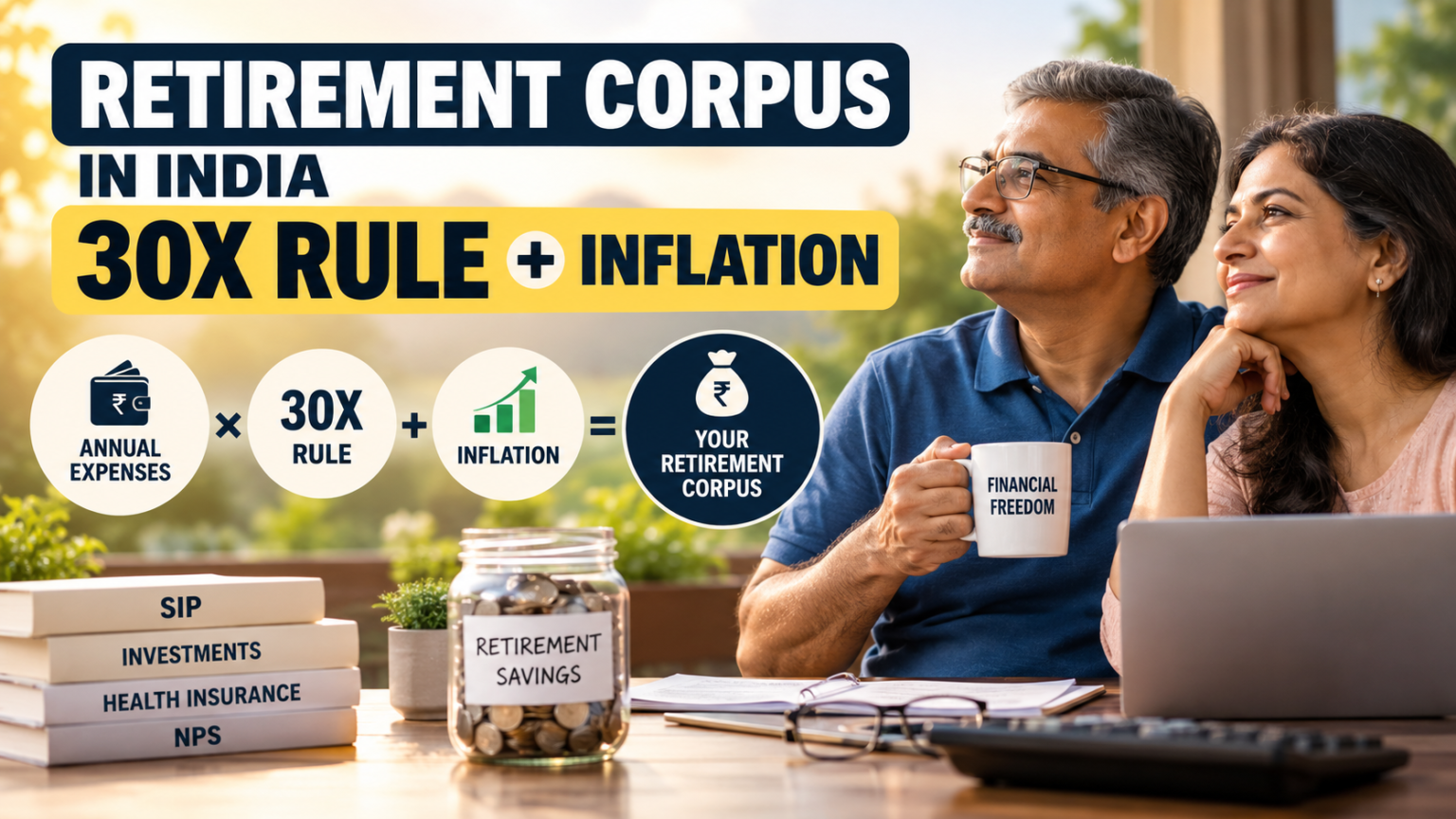 Retirement corpus in India calculated using the 30X rule and inflation